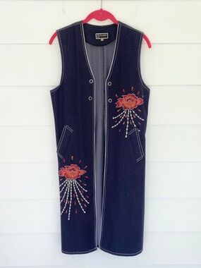 Vintage Longline Vest with Embroidery 42